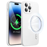 JETech Magnetic Silicone Case for iPhone 14 Pro 6.1-Inch, Compatible with MagSafe, Phone Cover with Camera Lens Full Protection (White)